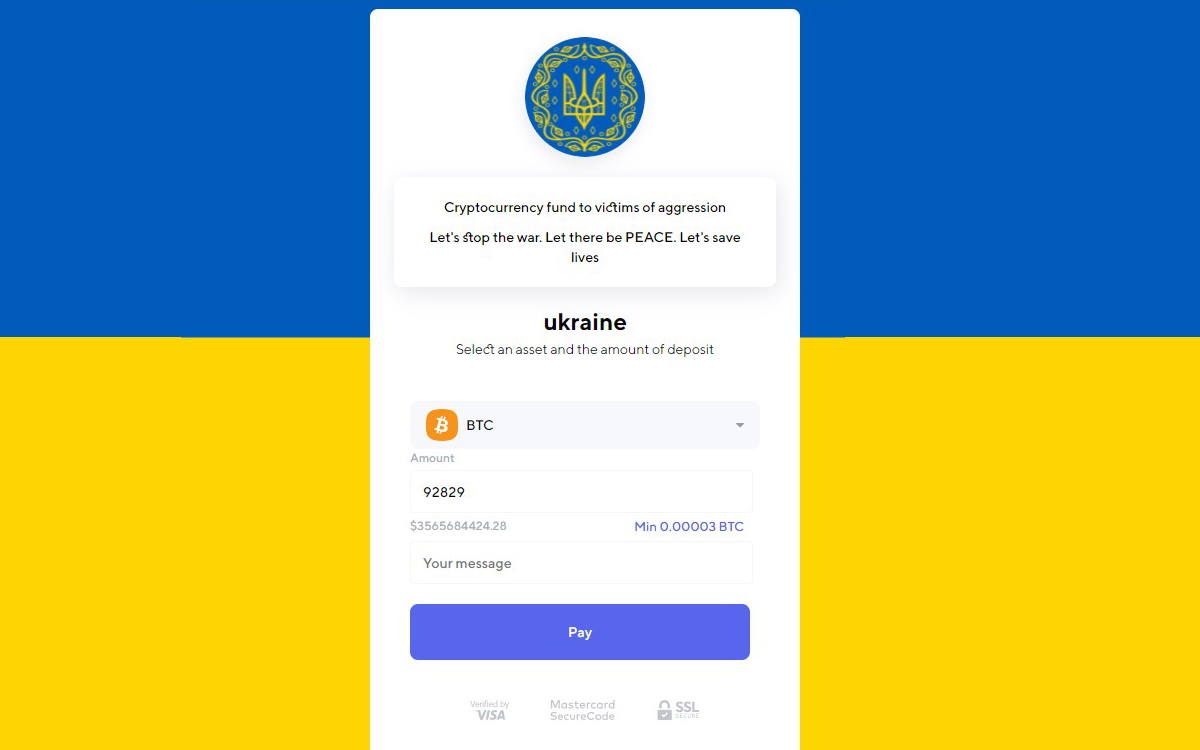 collecte-cryptomonnaies ukraine voler argent