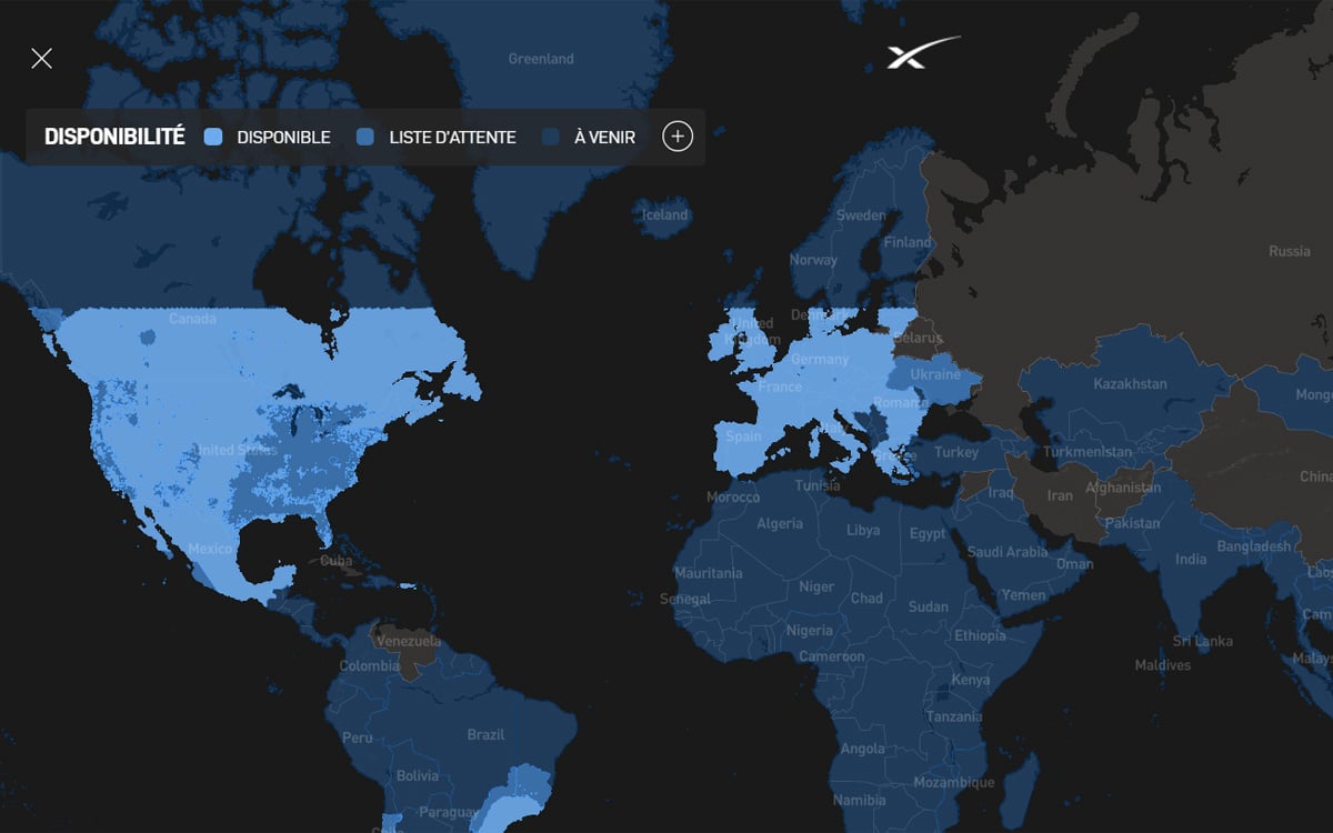 mapa interactivo starlink
