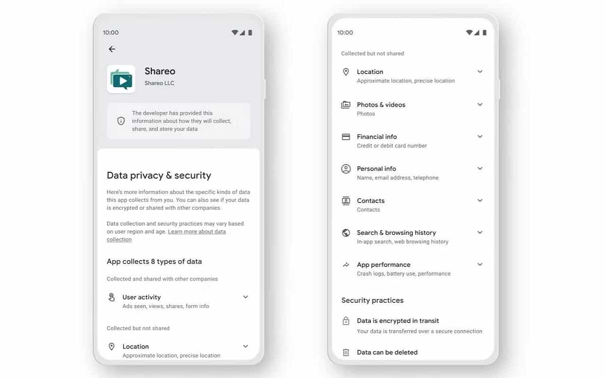 Google Play Store sécurité des données 2