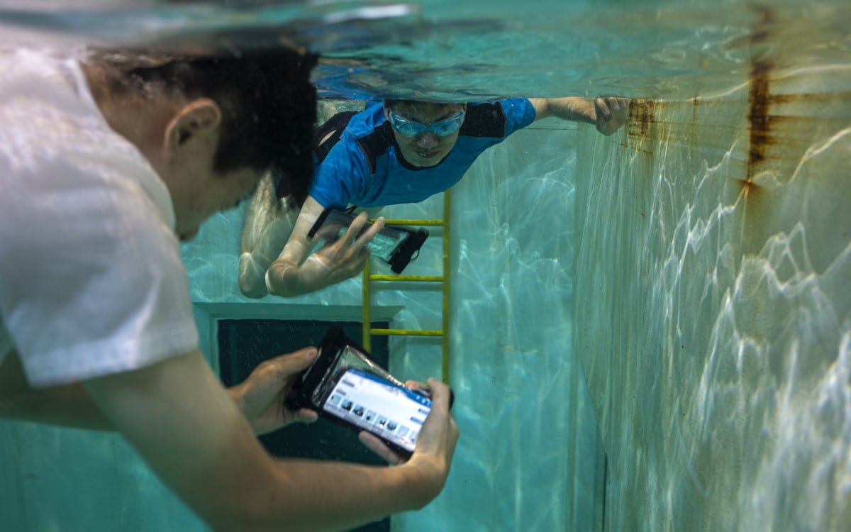 underwater application sending SMS messages