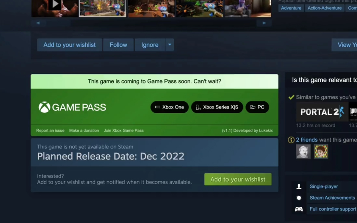 steam extension xbox game pass