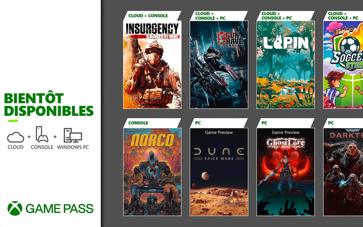 Xbox Game Pass jeux novembre