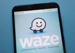 KONSKIE, POLAND   SEPTEMBER 29, 2018: Waze on a smartphone