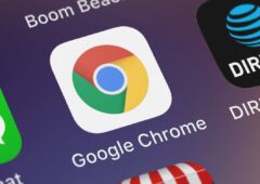 Logo de Chrome sur un écran