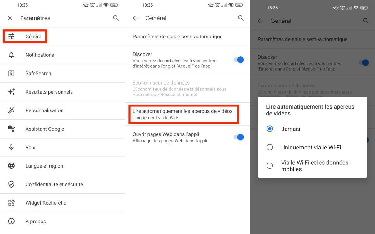 disable video autoplay on Google Discover