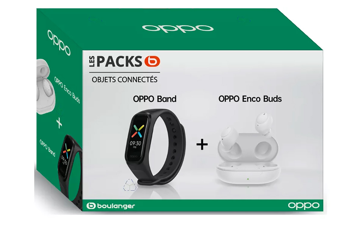 the Oppo Band Sport connected bracelet pack plus the Enco Buds headphones is at a canon price