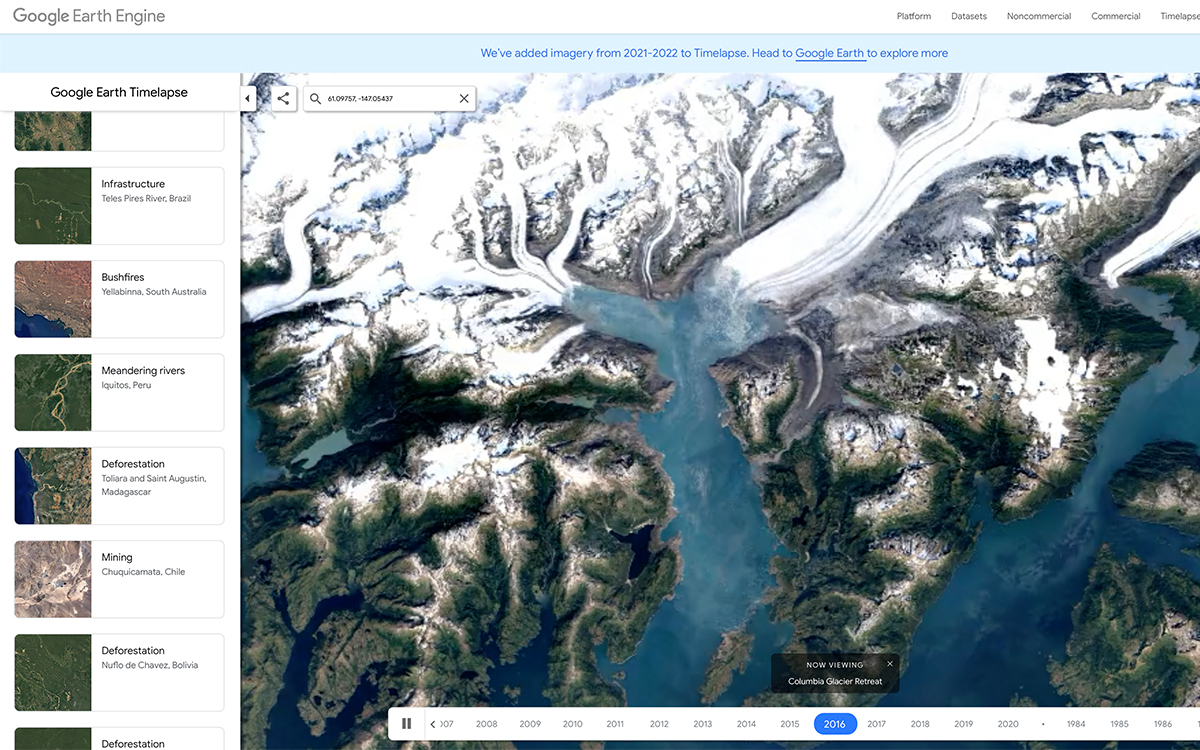 google earth timelapse