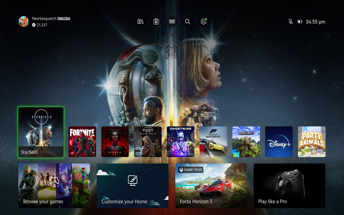 Xbox interface